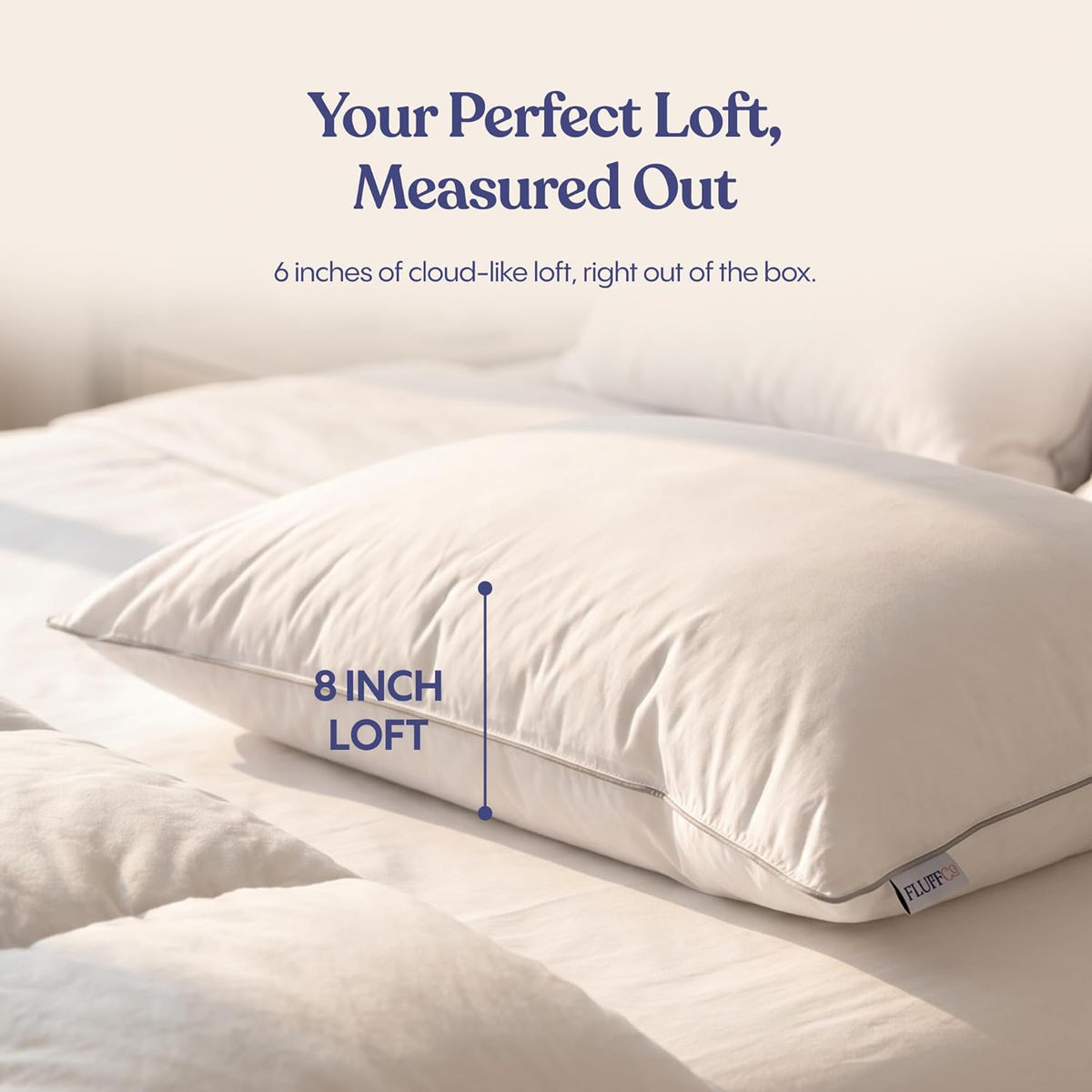 Down Alternative Bed Pillows - Standard/Queen Size, Soft (2 Pack) | 100% Cotton Cover, Recycled Vegan Microfiber
