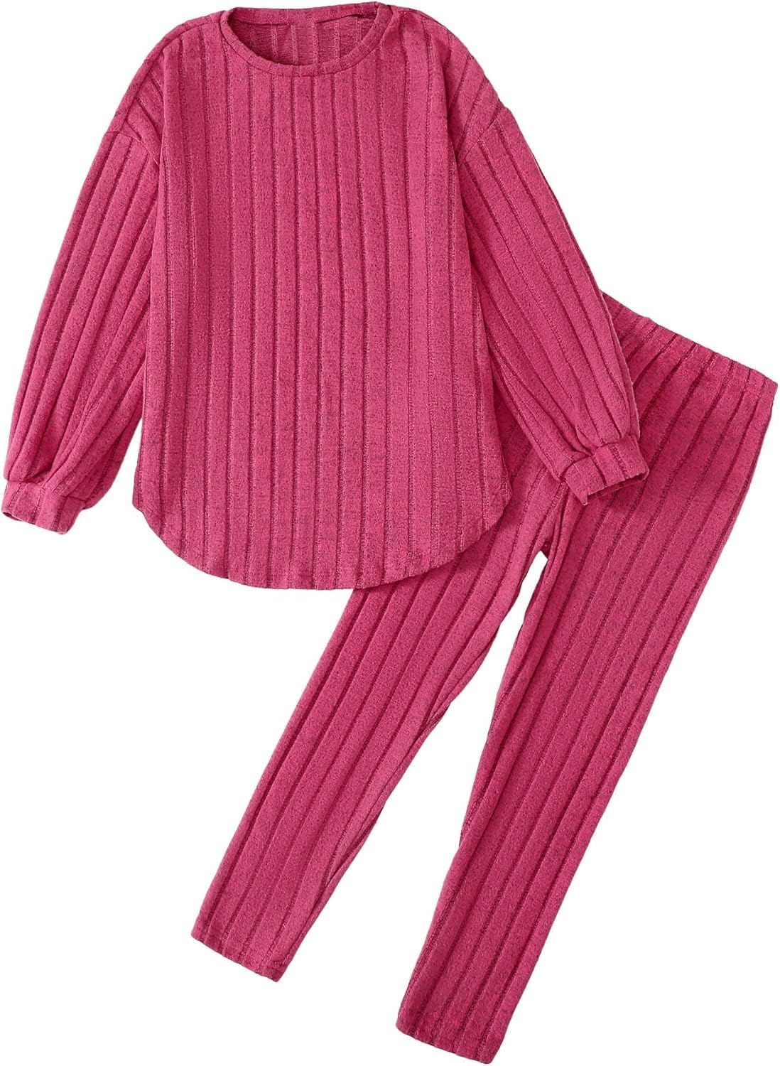 Toddler Girl Clothes 2 Piece Fall Outfit Ribbed Top & Leggings Set