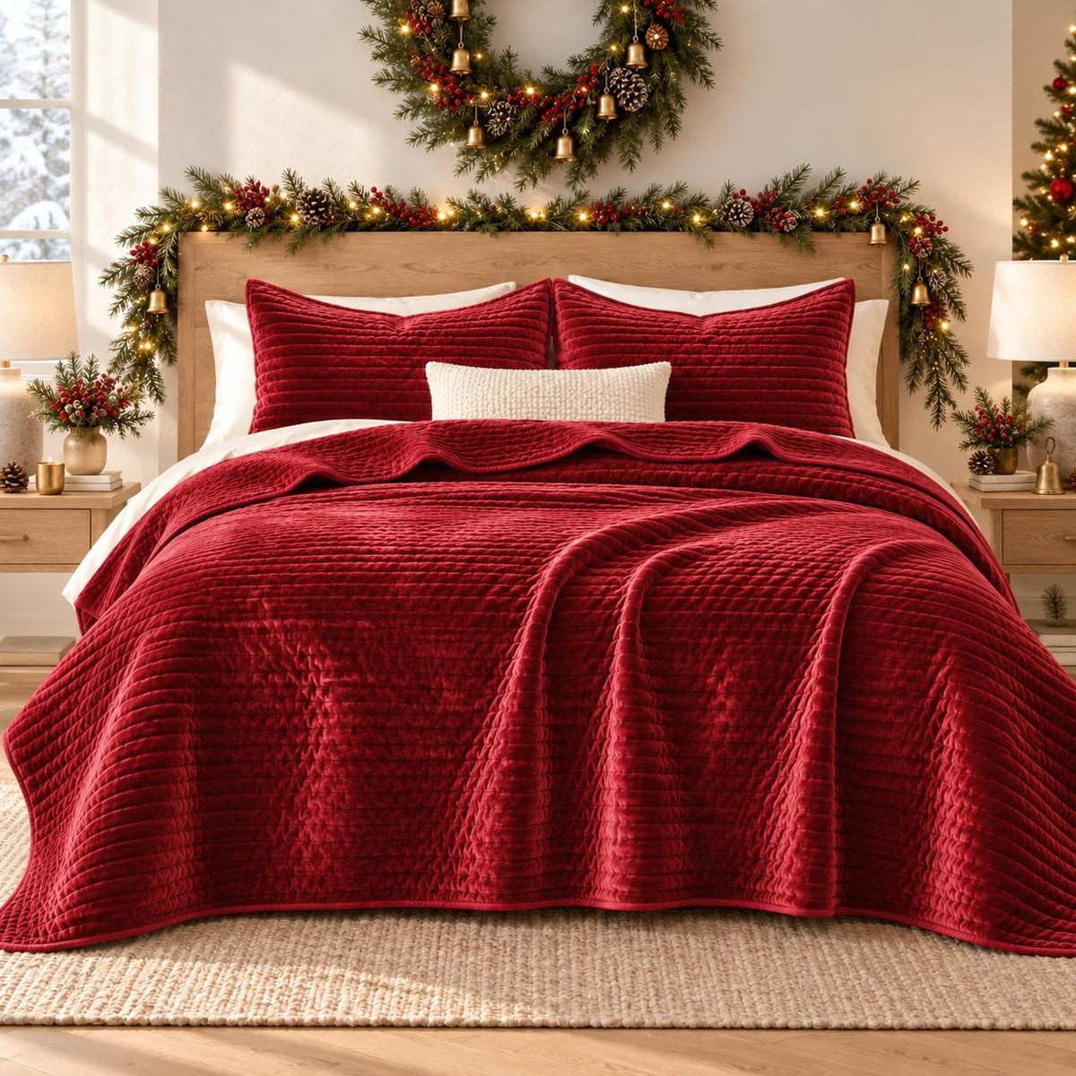 Quillt Set Luxury Velvet Bedspread 98x106