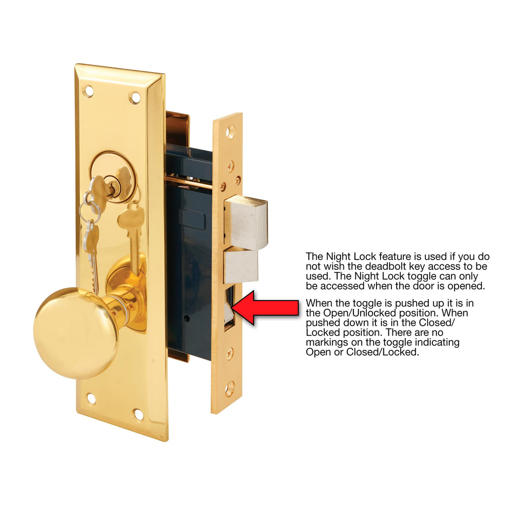 SE 26000 Diecast Single Cylinder Entry Door Mortise Lockset, 2-1/2 Inch Backset, Brass Finish (Single Pack)