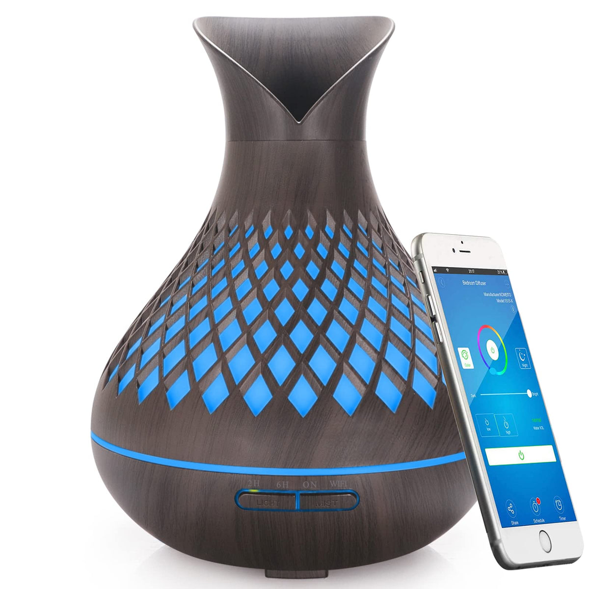 Smart WIFI Essential Oil Diffuser, 500ml Aromatherapy Diffuser Humidifier for Large Room, Works with Phone App &