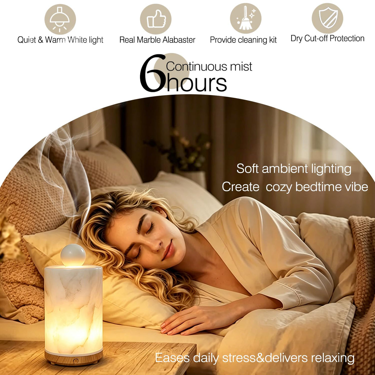Stone Aromatherapy Essential Oil Diffuser Ultrasonic 100ml