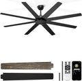 72'' Large Ceiling Fans No Lights, Modern Black Ceiling Fan Remote/APP Control