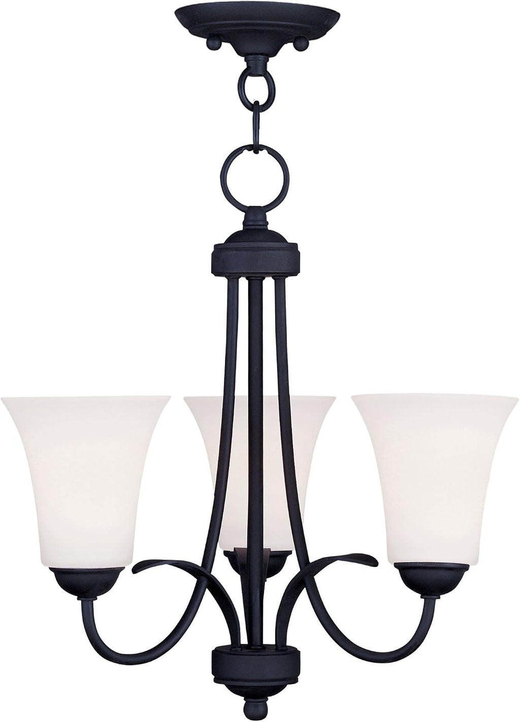 Ridgedale 3-Light Convertible Hanging Lantern/Ceiling Mount, Black