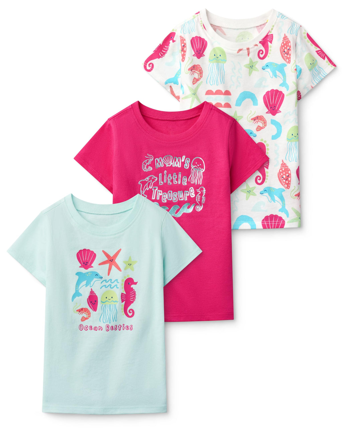Baby Girl Mermaid T-Shirt, Pack