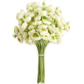 Ranunculus Artificial Flowers 18 Pcs Green Faux Silk Mini Ranunculus Bulk Fake Wedding Filler Flowers for DIY