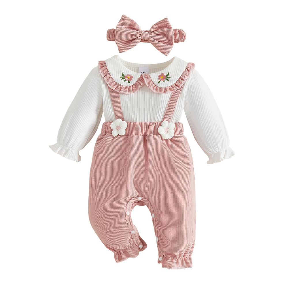 Newborn Baby Girl Clothes Floral Romper Fack Two Piece Jumpsuit