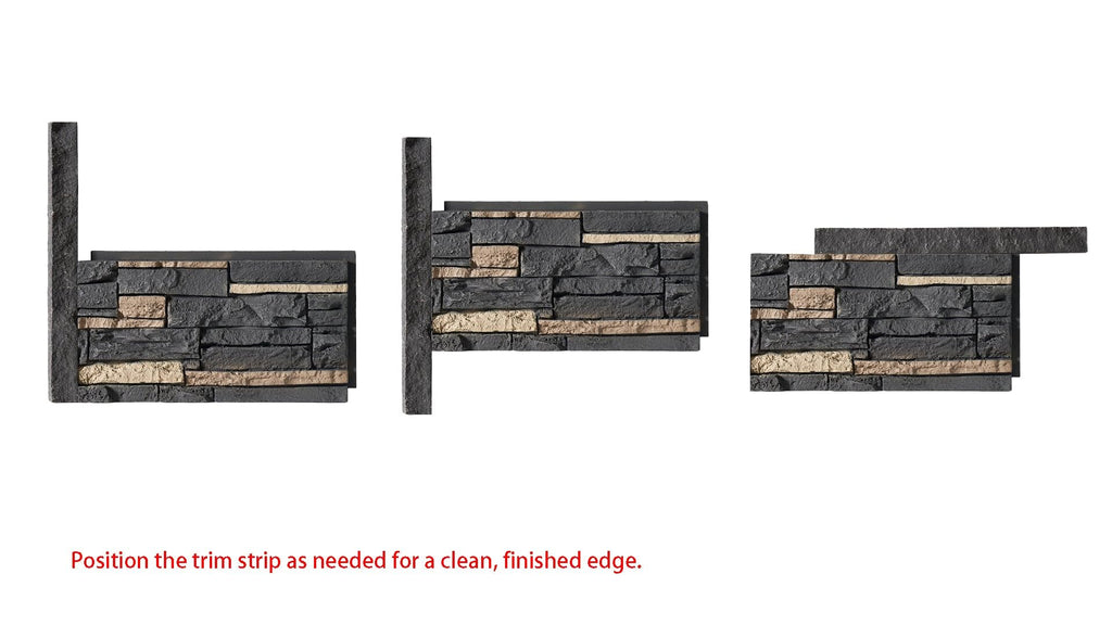 8-Pack Faux Stone Universal Ledger Trim, 34 in, Urban Slate