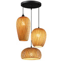Bamboo Lantern Pendant Lamp, Retro Japanese Style E27 Chandelier Hanging Light Ceiling Lighting Fixture Bedroom