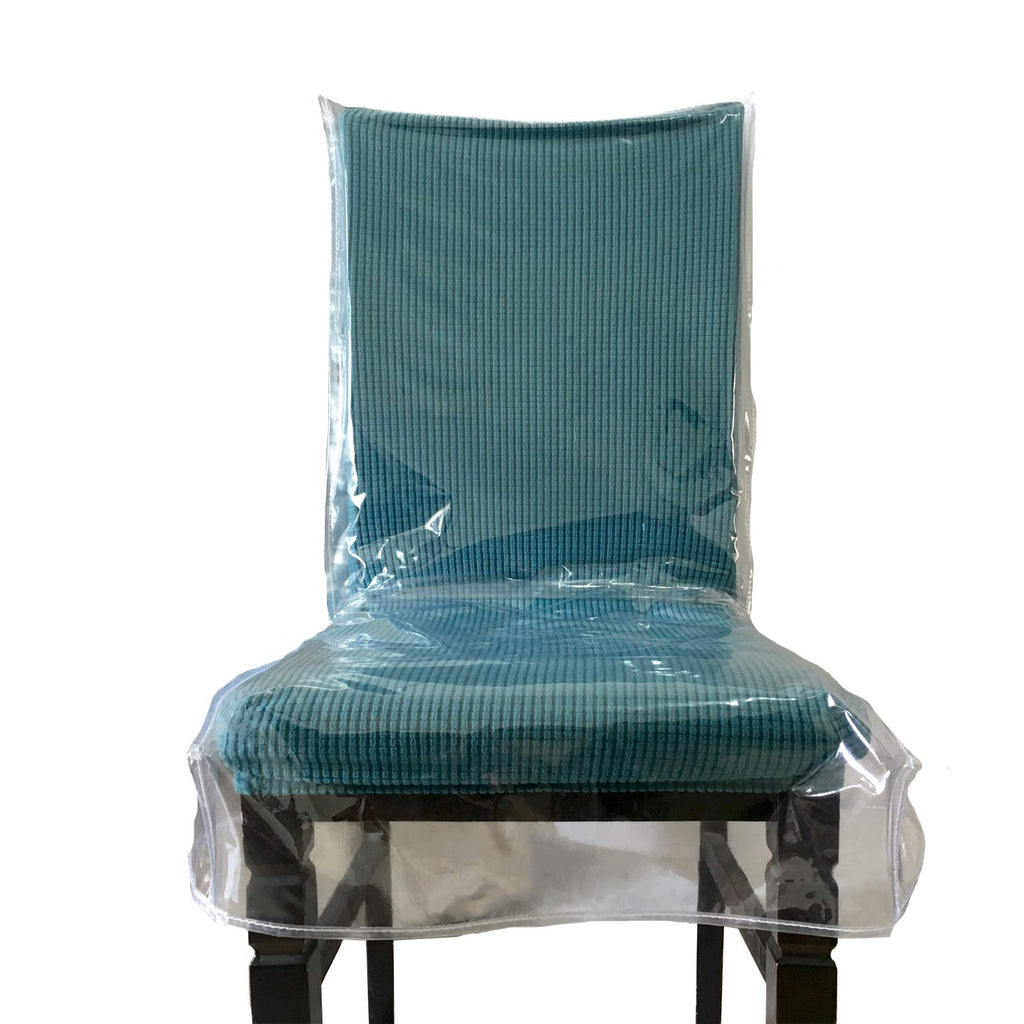 Plastic Dining Chair Covers with Backrests, PVC Clear Chair Seat Cover, Waterproof Kitchen Protector Chair Slipcover