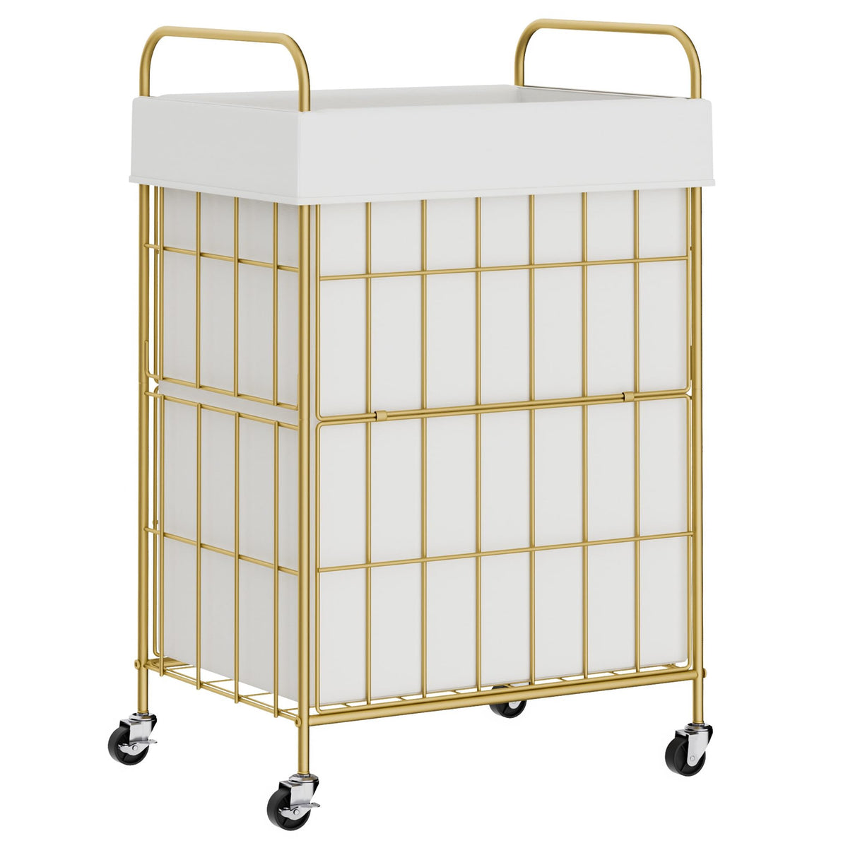 90L Laundry Hamper with Wheels, Laundry Basket with Handle and Liner Bag