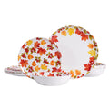 12-Piece Melamine Dinnerware Set, Fall Plates and Bowls Set