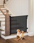 Retractable Baby Gates, 34" Tall Fits Up to 55" Wide, Black