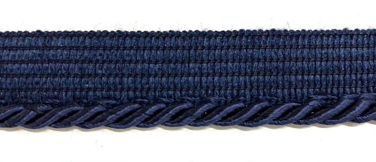 Small Twisted Cord w/Lip Piping Trimming - 8 Yards - Many Colors! (Navy)