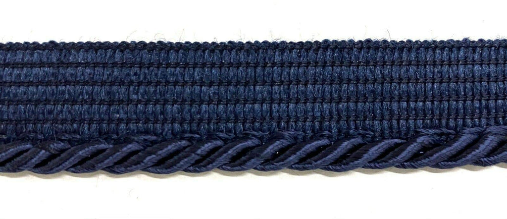 Small Twisted Cord w/Lip Piping Trimming - 8 Yards - Many Colors! (Navy)