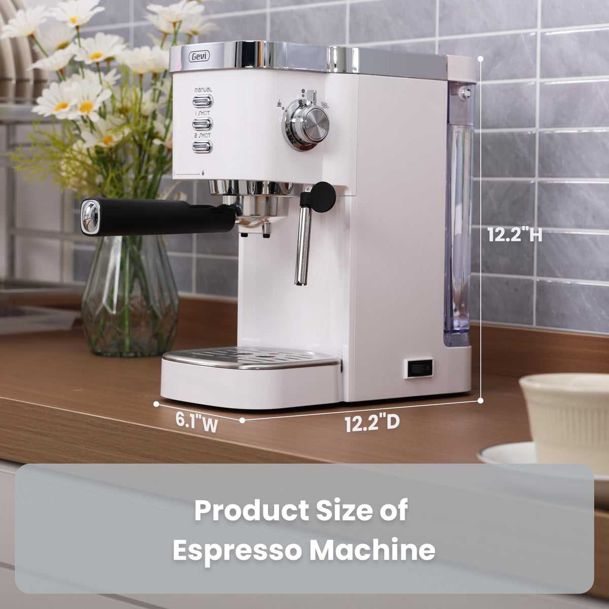 20 Bar Compact Espresso Machine with Milk Frother for Latte&Cappuccino