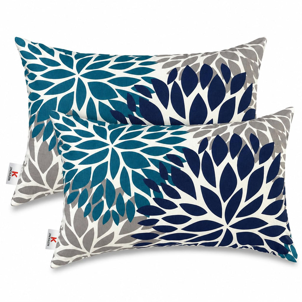 Outdoor Patio Lumbar Pillows, Pack of 2, 12"x20"