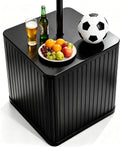 Outdoor Umbrella Side Table, 2 in 1 Outdoor Side Table with 1.5-1.6" Umbrella Hole