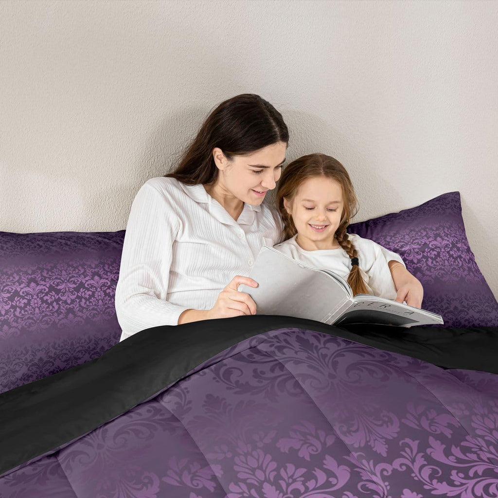 Gothic Damask Comforter Set Vintage Jacquard Bedding Set
