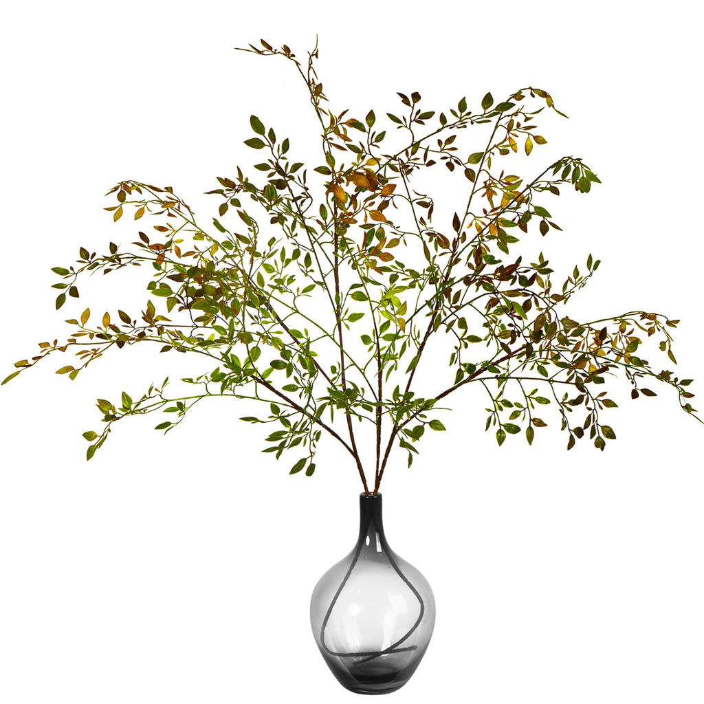 Artificial Greenery Stems, 43.3" Nandina Branches Tall Faux Plant Stems for Vase, Greenery Decor Stems Leaves Bunches