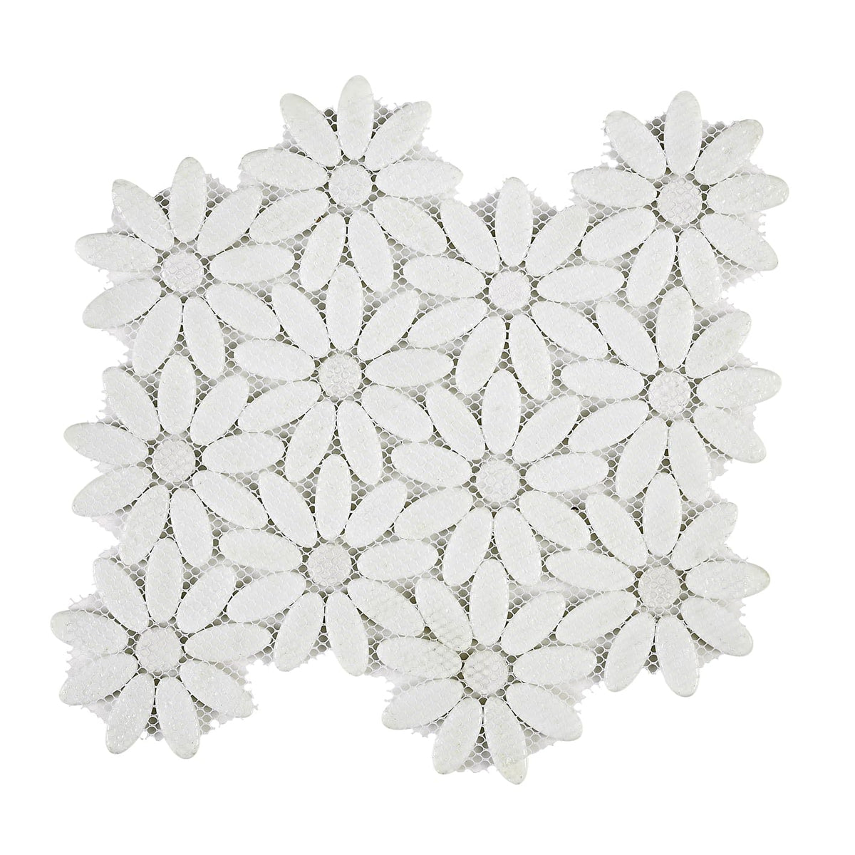 5 Sheets Marble Flowers Mosaic Wall and Floor Tiles 12.2 * 12.6 Inches 1.07 sq.ft (Brushed Marble)