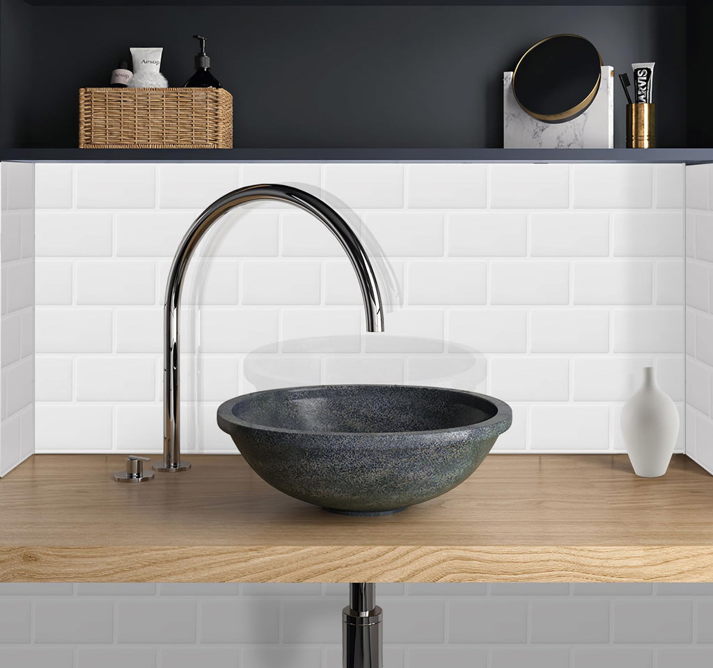 White Peel and Stick Backsplash Subway Tile Wall 10-Sheet