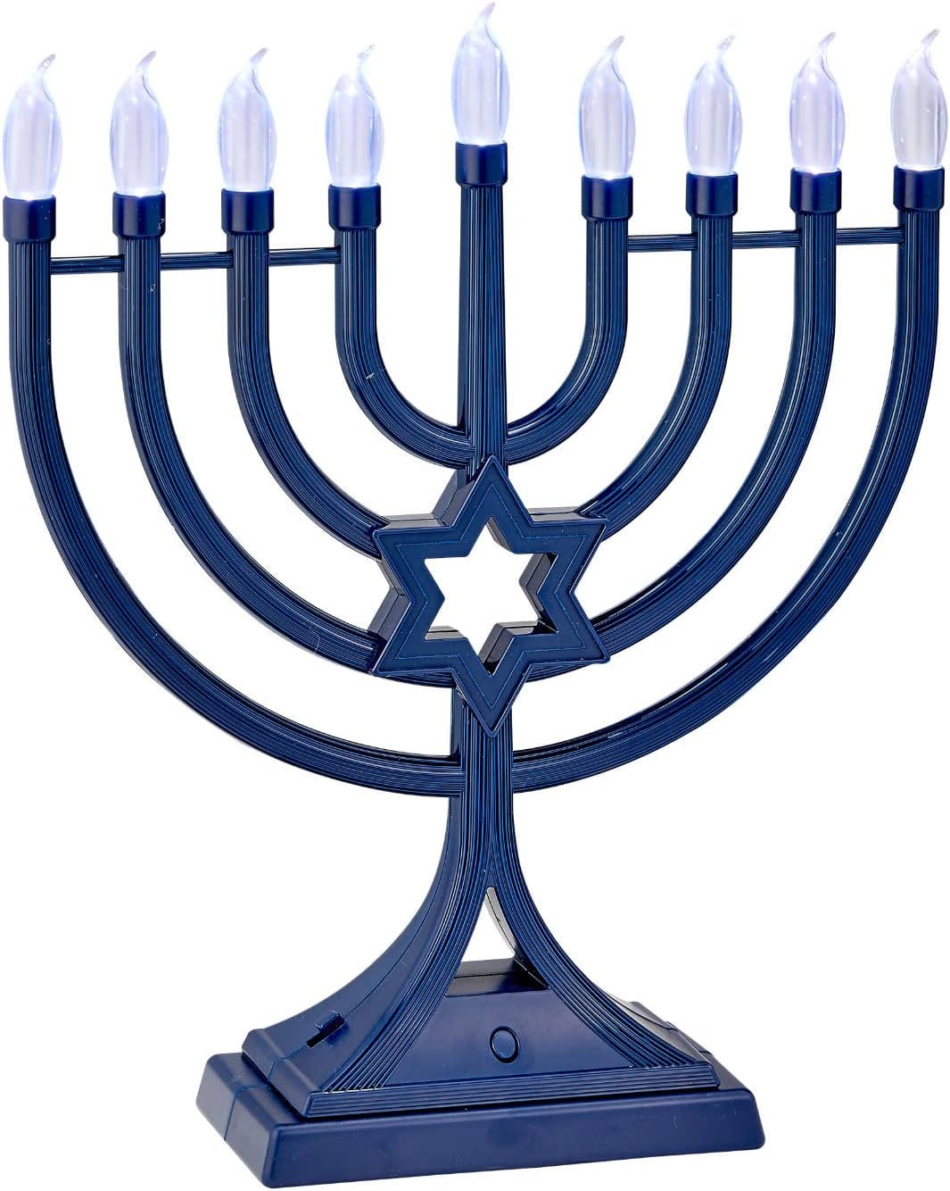 LED Electric Blue Hanukkah with Special Effects - Battery/USB Powered, Star of David, 4 Lighting/Blinking Modes
