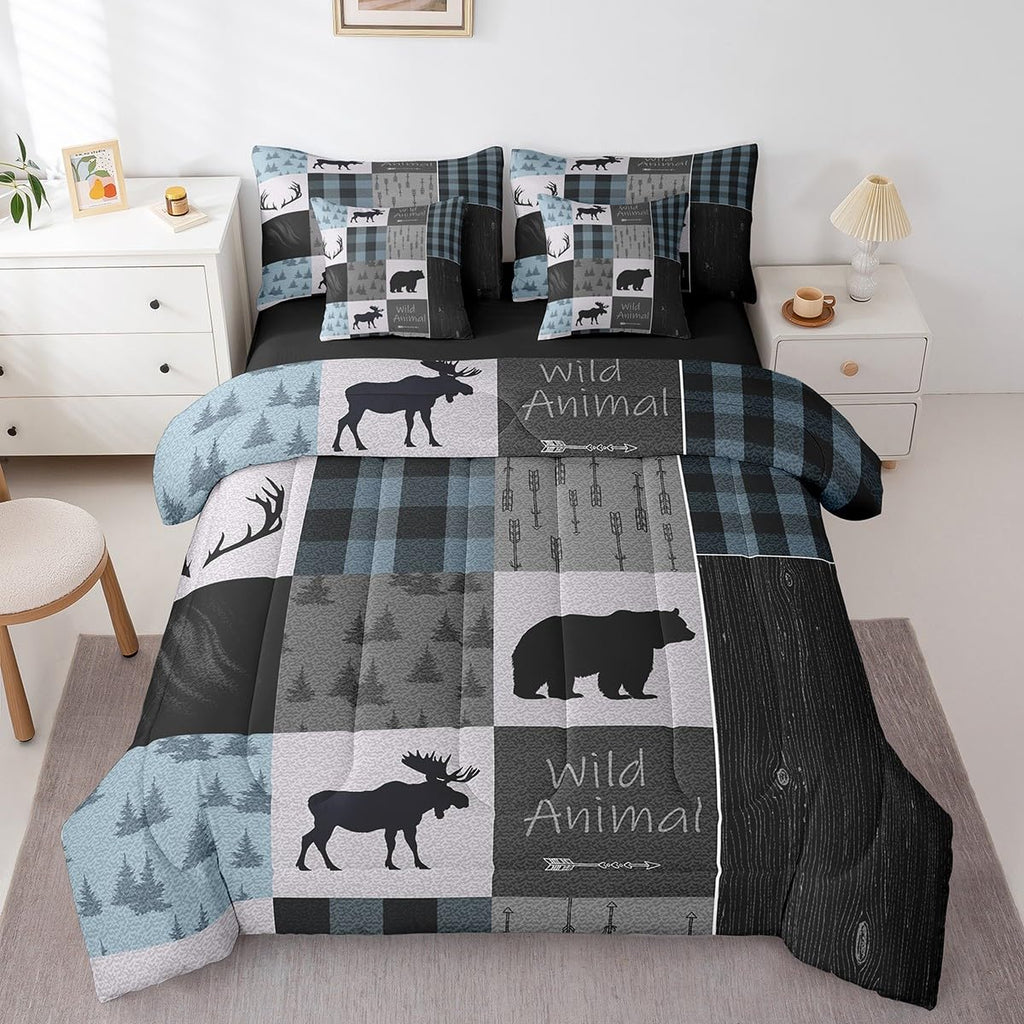 Bear Wild Animal Comforter Set Bed in a Bag