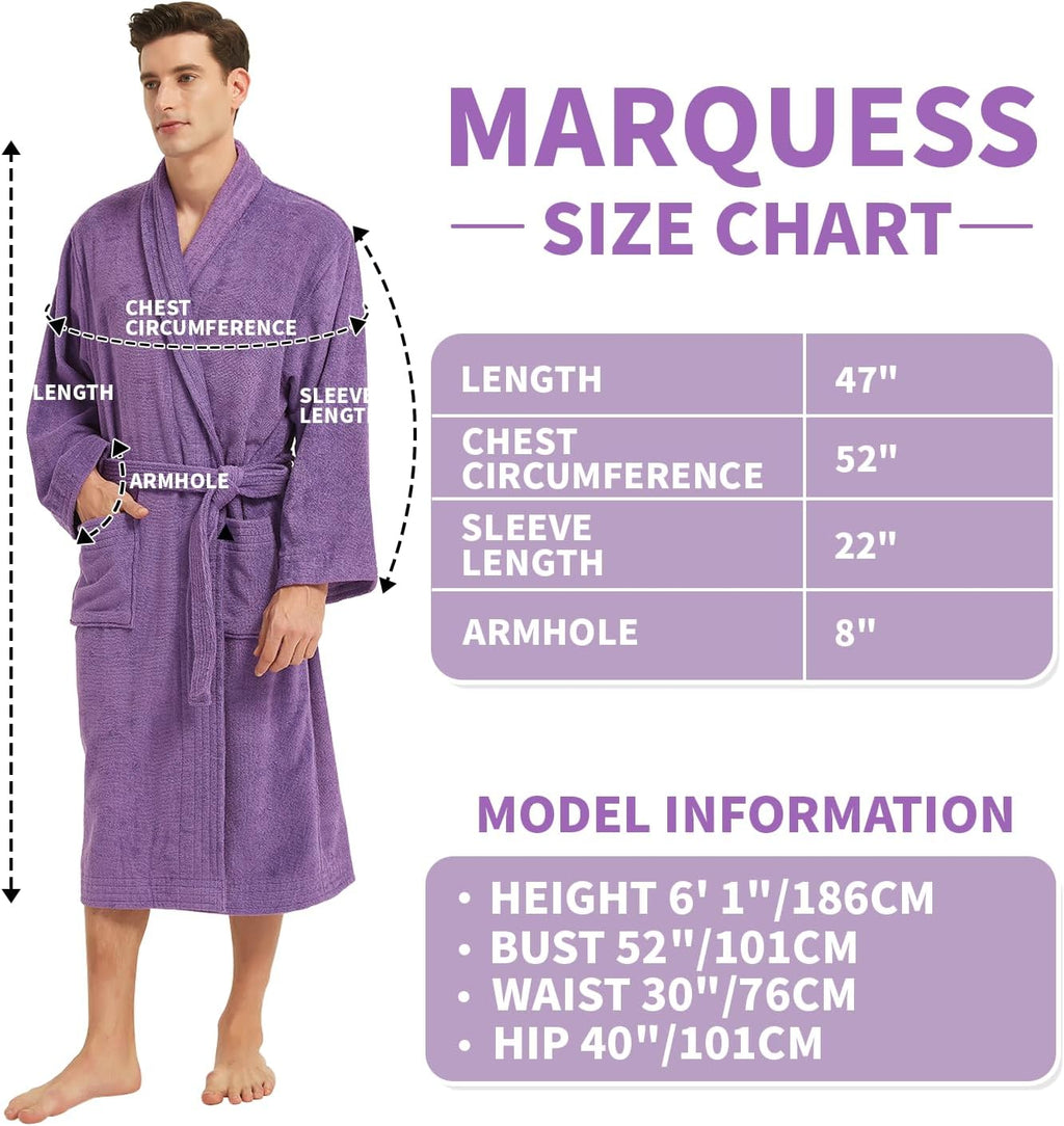 All-Cotton Bathrobe Thick Plush Cloth Housecoat Terry Toweling, Sweat Steaming Clothes Comfortable & Warm