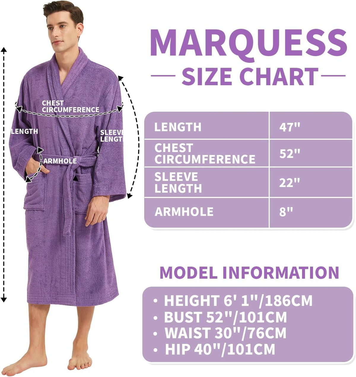 All-Cotton Bathrobe Thick Plush Cloth Housecoat Terry Toweling, Sweat Steaming Clothes Comfortable & Warm