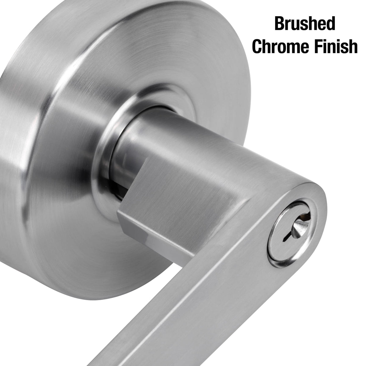 Keyed Entry Door Lock, Commercial Grade Chrome Lever SLCHKE26D