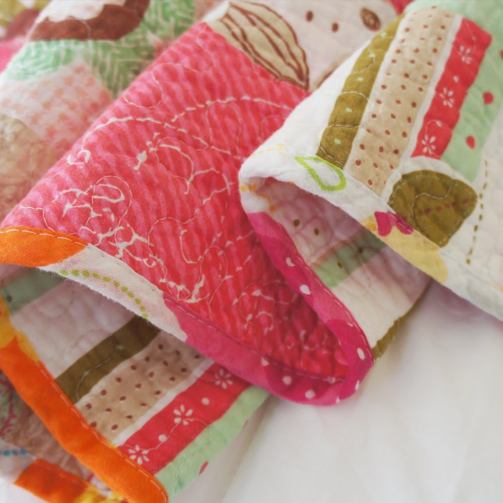 Cotton Coverlet Quilt Bedspread Girls Throw Blanket 43" X 51" Toddlers and Baby Quilt Nursery Bed Blanket Princess