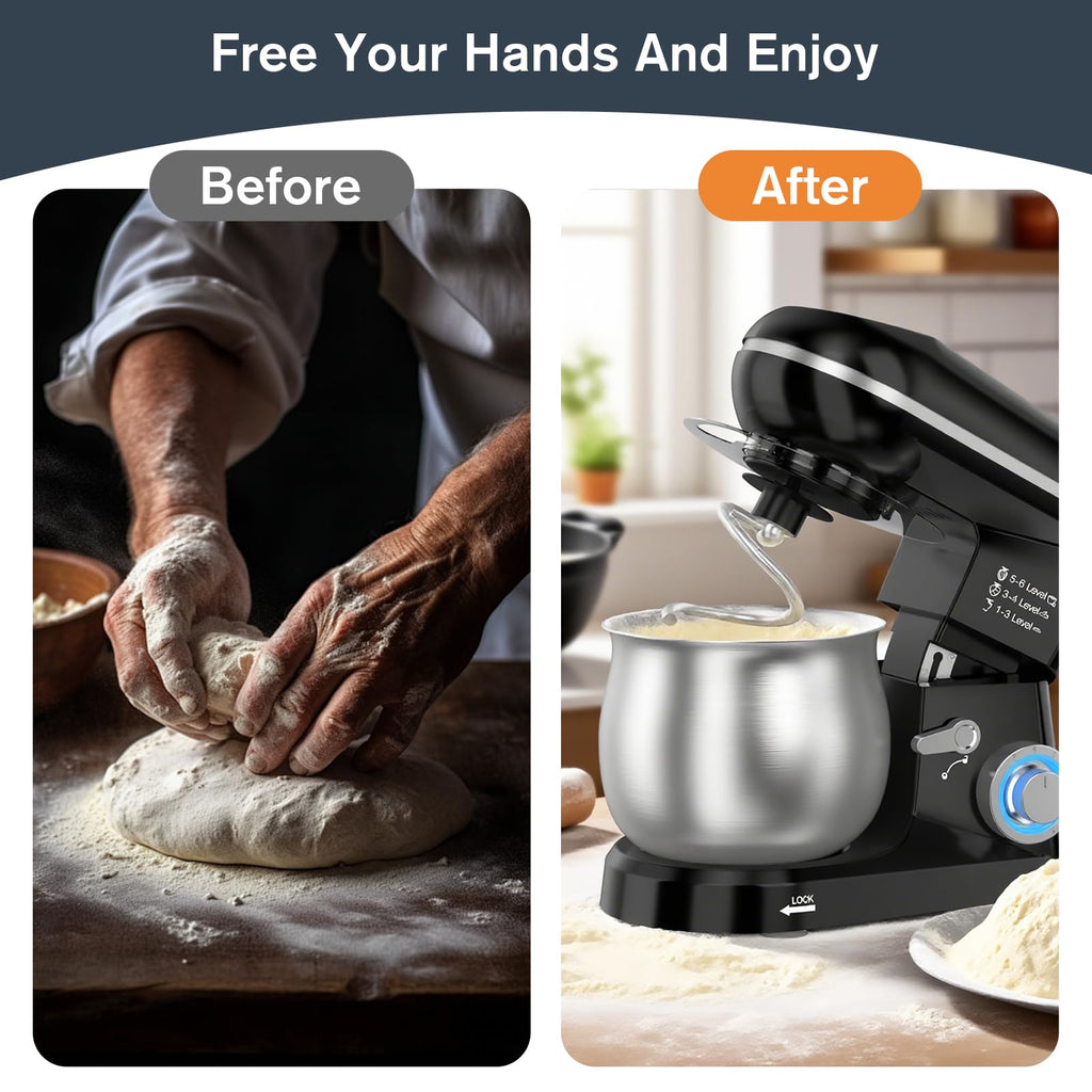 Electric Stand Mixer with 5.3 Quart, Cake Mixer with Stainless Steel Bowl and Stand, Kitchen Mixer Tilt-Head Design