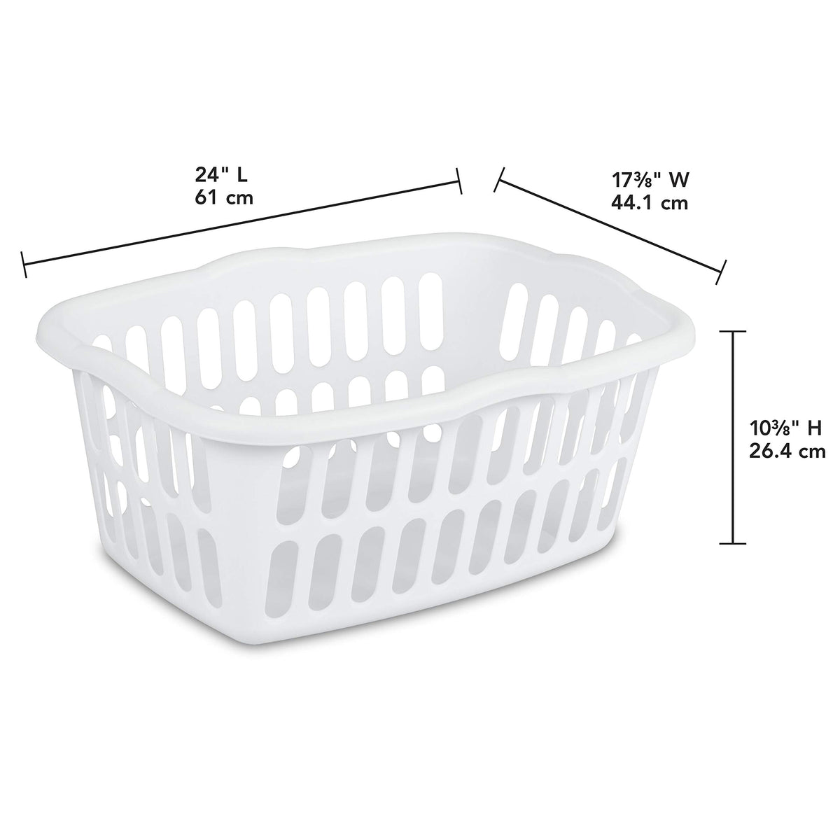 1.5 Bushel Rectangular Plastic Laundry Basket, Assorted, 12 Pack