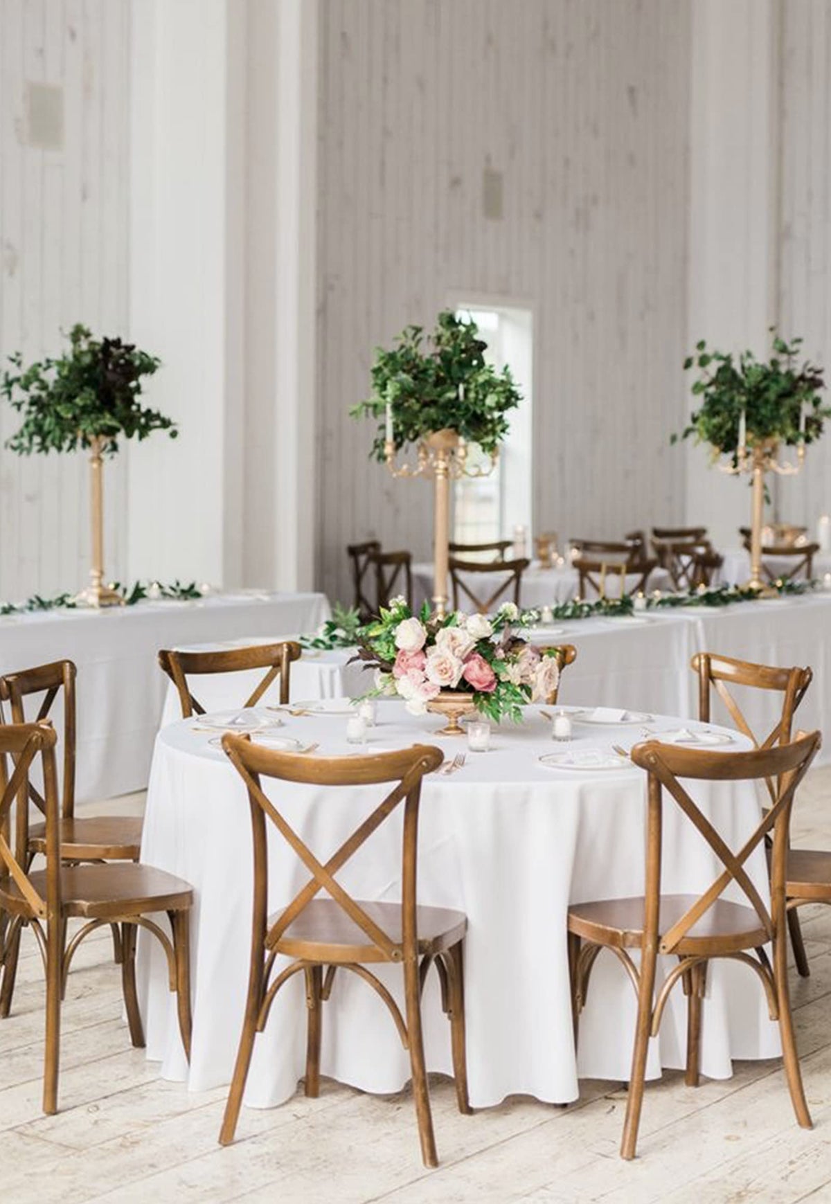 10 Pack White Round Tablecloth 90 Inch