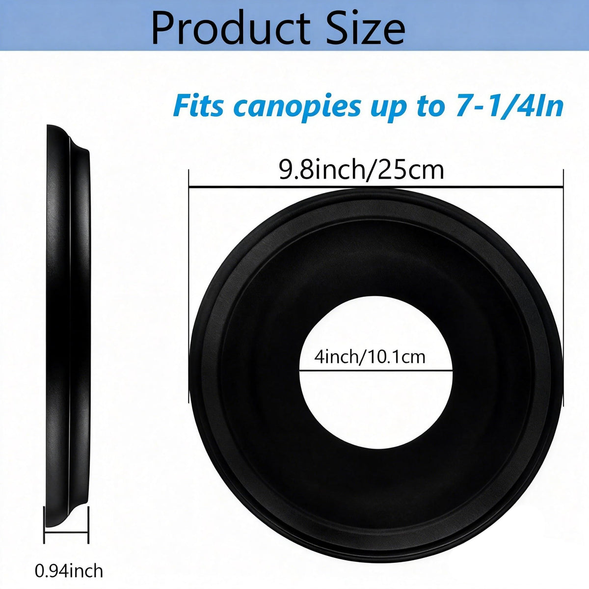 2 Pieces Molded PU Ceiling Medallion,Ceiling Light Cover Plate,Hole Cover for Light Fixtures and Ceiling Fans, 9.8"OD
