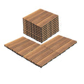 36 Pcs Interlocking Deck Tiles, 11.8‘’ x 11.8‘’ Patio Flooring Outdoor Waterproof, Plastic Wood Flooring All Weather