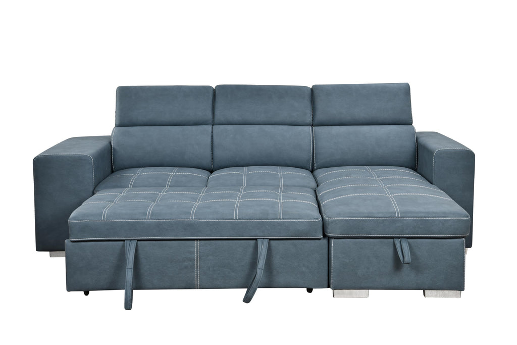 102'' Microfiber L Shaped Sectional Sleeper Sofa Couch with Pullout Bed and Storage Chaise, Convertible Couches with