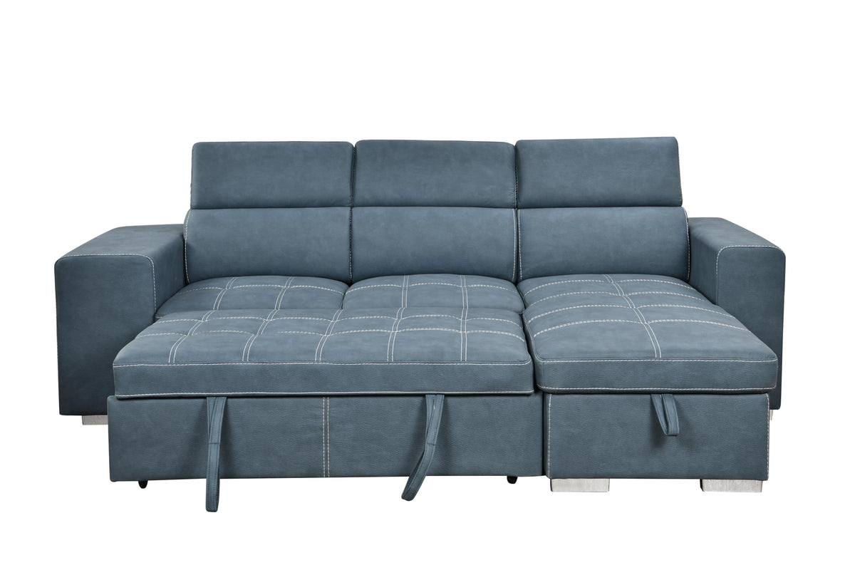 102'' Microfiber L Shaped Sectional Sleeper Sofa Couch with Pullout Bed and Storage Chaise, Convertible Couches with