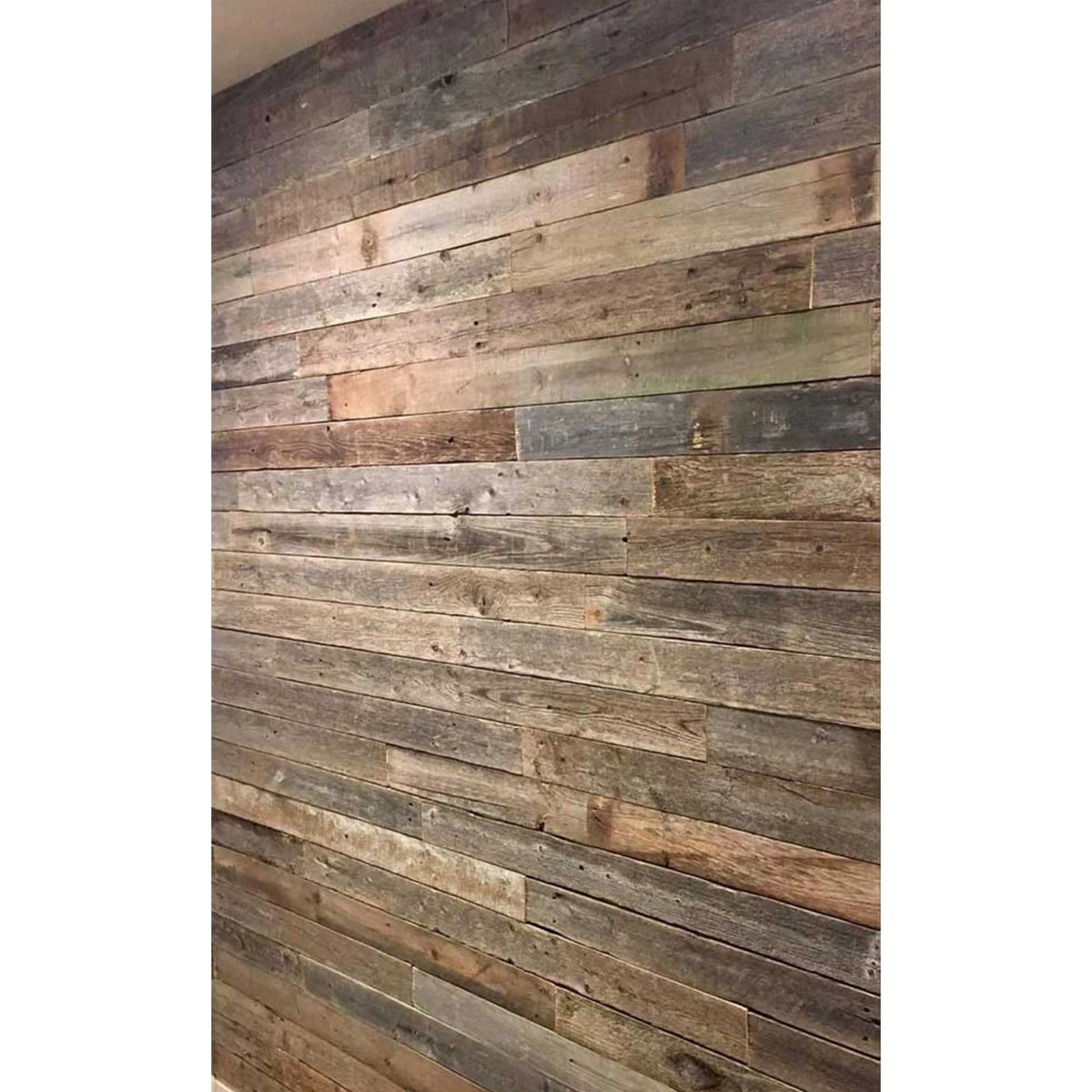 Real Wood Nail Up Application Rustic Reclaimed Naturally Weathered Barn Wood Accent Paneling Board Planks Walls (46