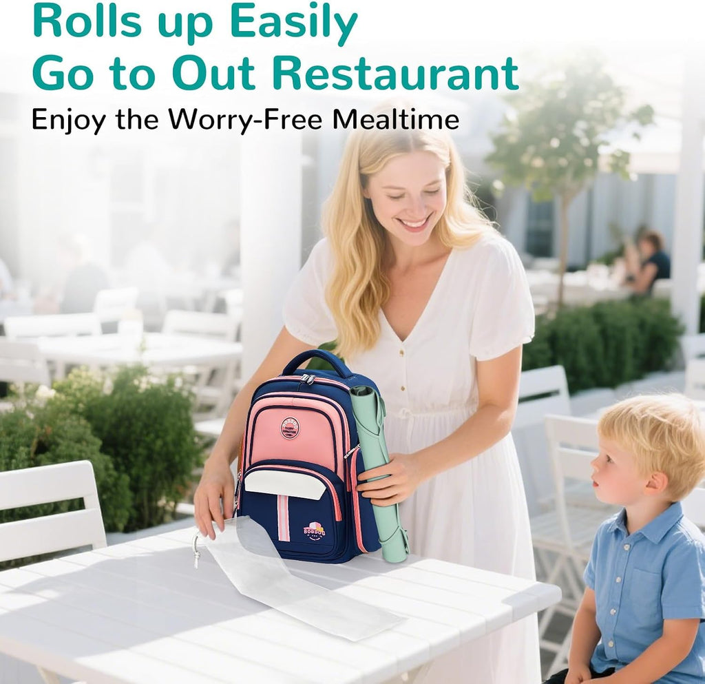 Silicone Placemat for Toddler Eating: Wipe Clean & Roll Up in The Diaper Bag - Table Mat for