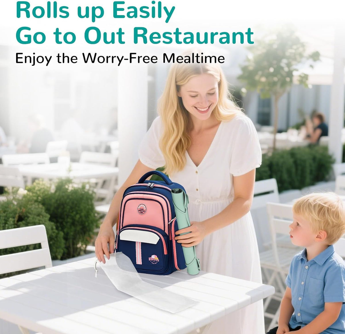 Silicone Placemat for Toddler Eating: Wipe Clean & Roll Up in The Diaper Bag - Table Mat for