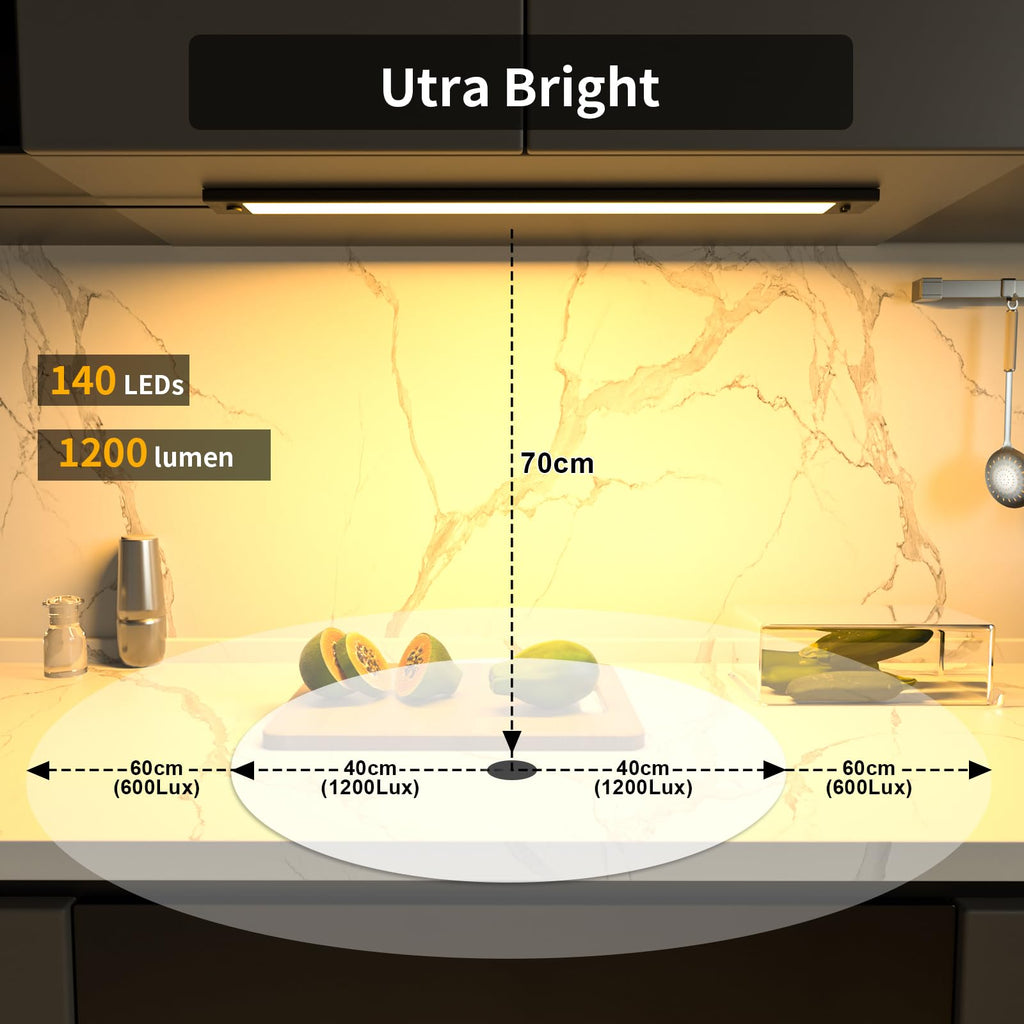 24 inch Under Cabinet Lighting, Dimmable Counter Lights
