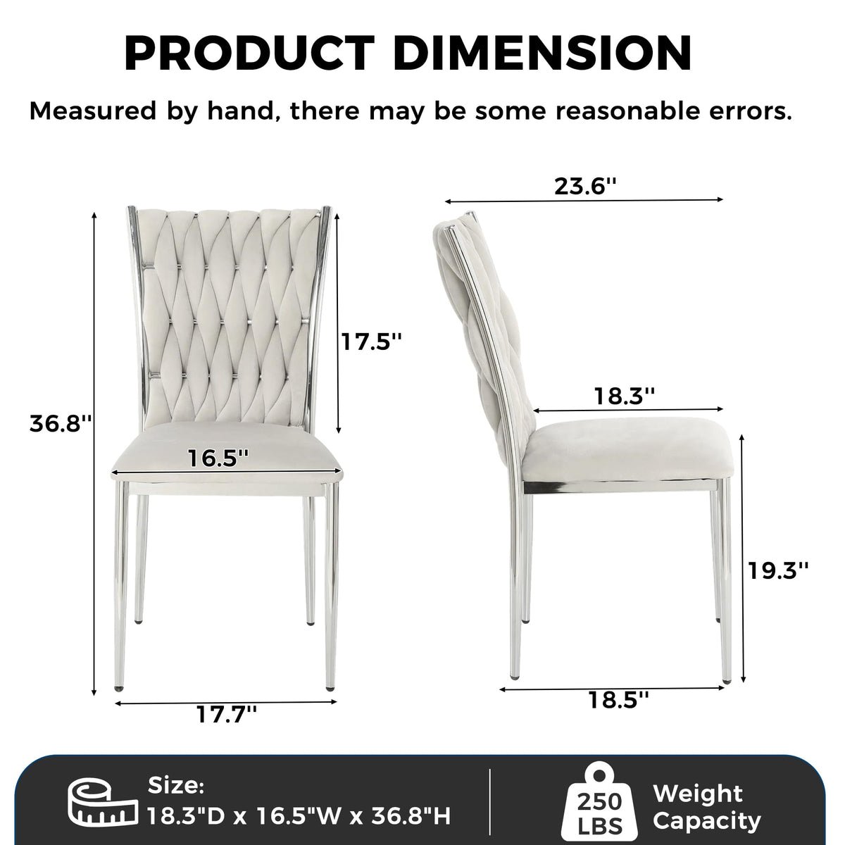Light Grey Velvet Dining Chairs Set of 4