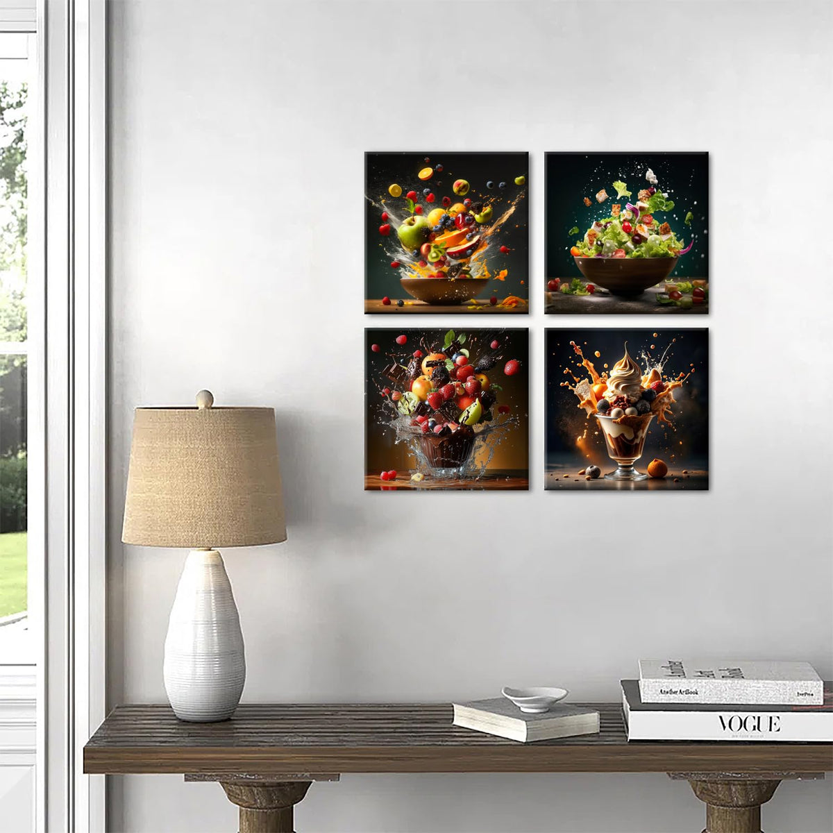 Kitchen Wall Decor Colorful Spices Seasoning Picture Dining Room Canvas Wall Art Still Life Food Fruit Posters Prints