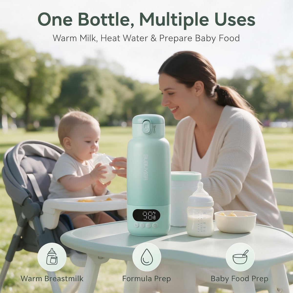 17oz Portable Bottle Warmer for Travel, Milk Warmer for Baby Travel