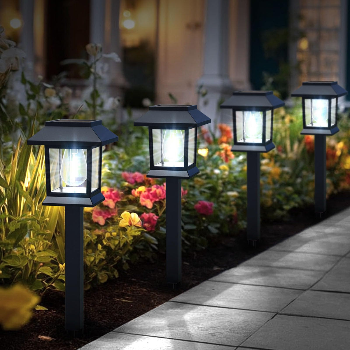 Solar Pathway Lights Outdoor,12 Pack Cool White 6000K Solar Lights
