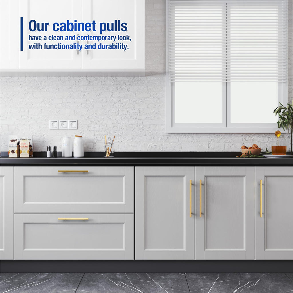 30 Pack Gold Cabinet Handles, 4 in Hole Center Cabinet Pulls