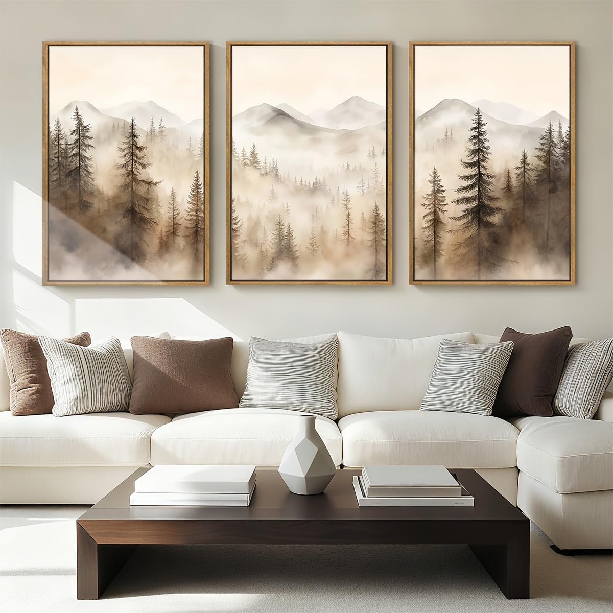 Extra Large Mountain Canvas Wall Art 24x36 Inch Framed Forest Woodland Art Prints Abstract Modern Farmhouse Wall