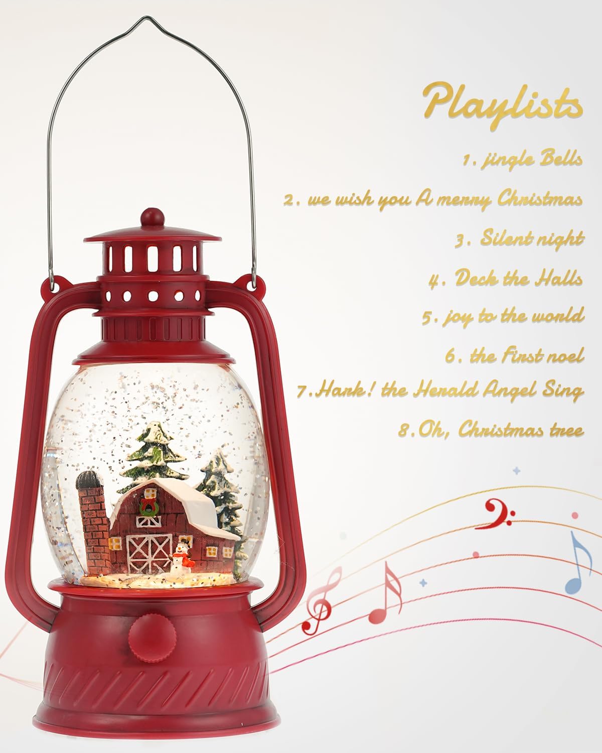 Snow Globe Christmas Decorations - Musical Christmas Snow Globes with 6H Timer,Christmas Village Lighted Scene Snow
